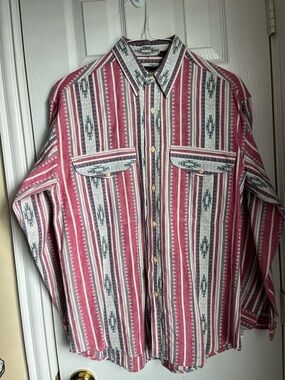 Paul Sarin western style multicolored button up shirt